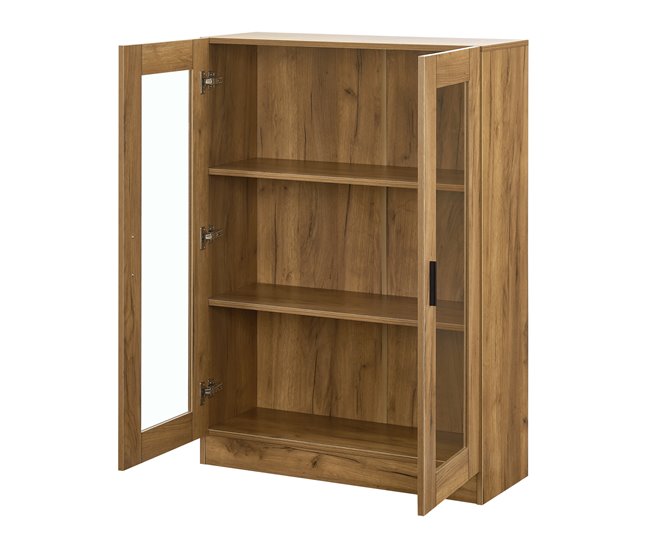 Vitrina Sorø com 2 portas 3 compartimentos 80 Carvalho