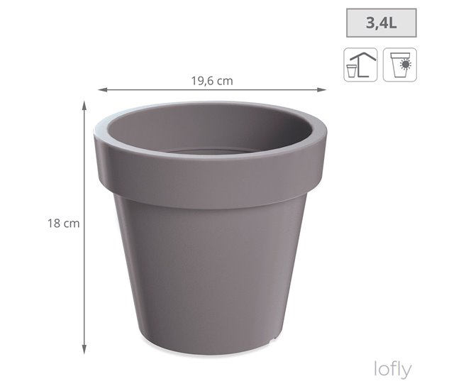 2x lofly plástico pote Cinza