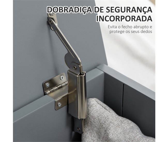 Baú de Armazenamento MDF HOMCOM, casa - móveis de armazenamento Cinza
