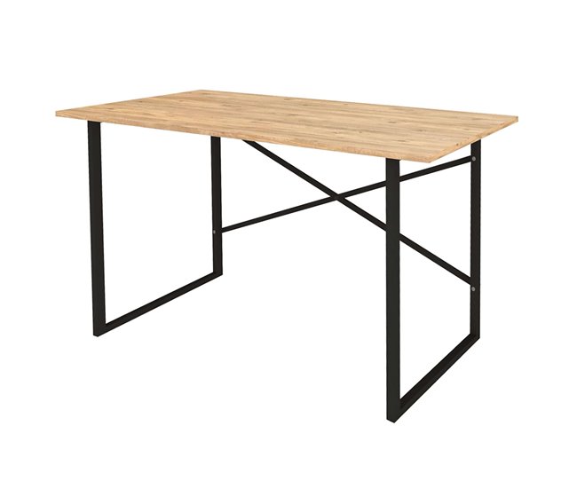 Mesa de escritório industrial Rus Preto/ Madeira