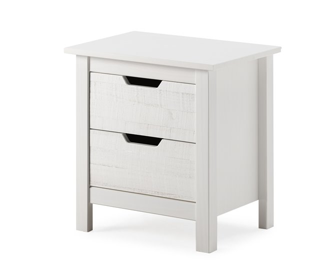 Mesa de cabeceira JULIETA 2 gavetas Branco