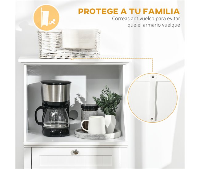 Armário para Micro-Ondas MDF HOMCOM, casa - cozinha Branco