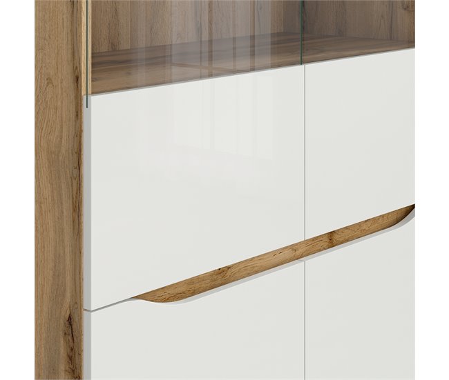 Vitrina de 2 portas June Natural/ Branco