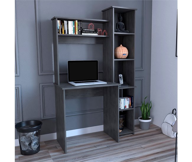 Mesa de secretária de Versalhes, com prateleiras 98x45 Cinza