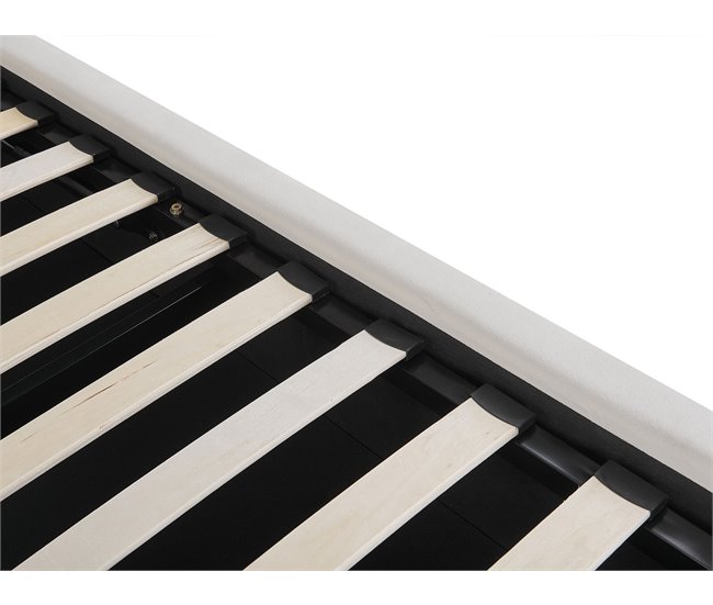 Beliani Cama com armazenamento Veludo BAJONNA 204x235 Bege