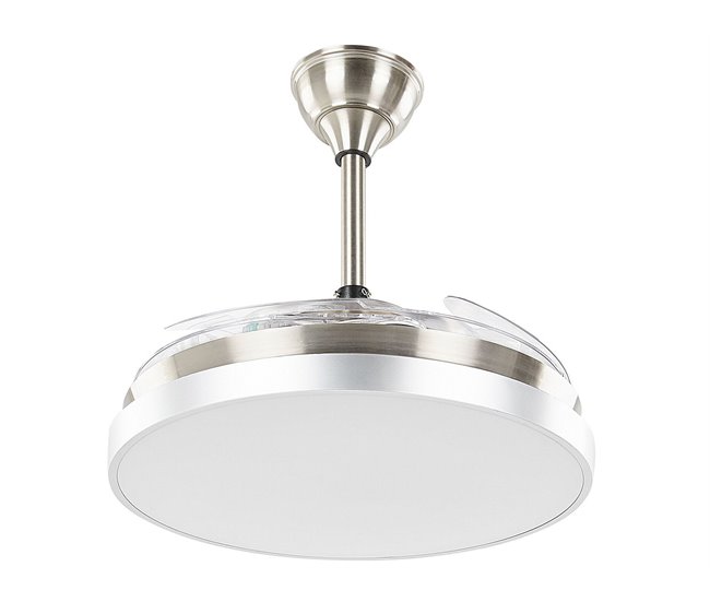 Beliani Lâmpada de teto com ventilador IBAR Transparente