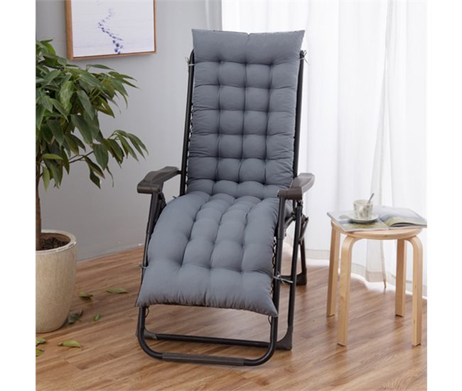 Almofada para espreguiçadeira de jardim 55x7 Cinza