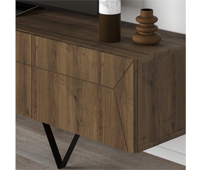 Móvel de tv GIACOMO 3 portas 160 cm Castanho
