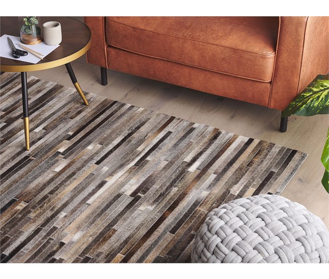 Beliani Patchwork TUZLUCA 160x230 Castanho