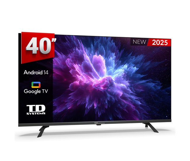 Smart tv 40 polegadas full hd hey google official assistant com controle de voz. televisão android 14 - td systems m40k21gle