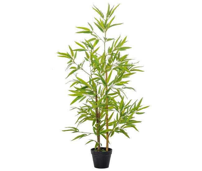 Bambú Artificial PE, PP, Cimento Outsunny, casa - decoração Verde