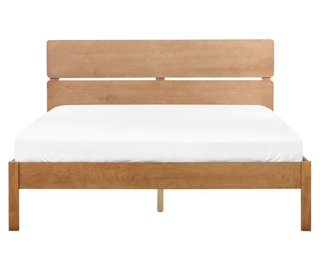 Beliani Cama com estrado Madeira de seringueira BOISSET 165x205 Madeira