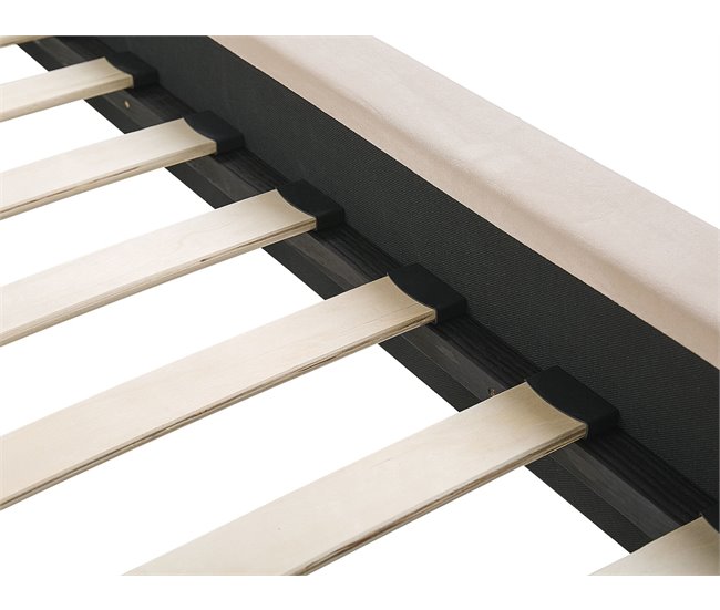 Beliani Cama com estrado Veludo MARVILLE 202x225 Areia