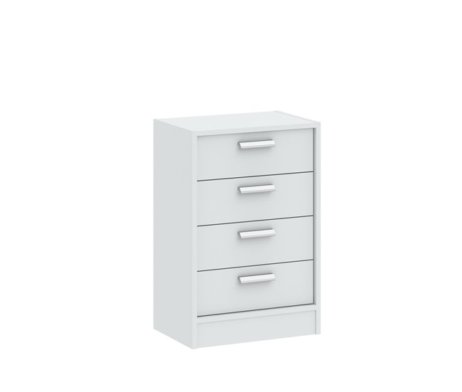 Cómoda com 4 gavetas cor branca LEADER Branco