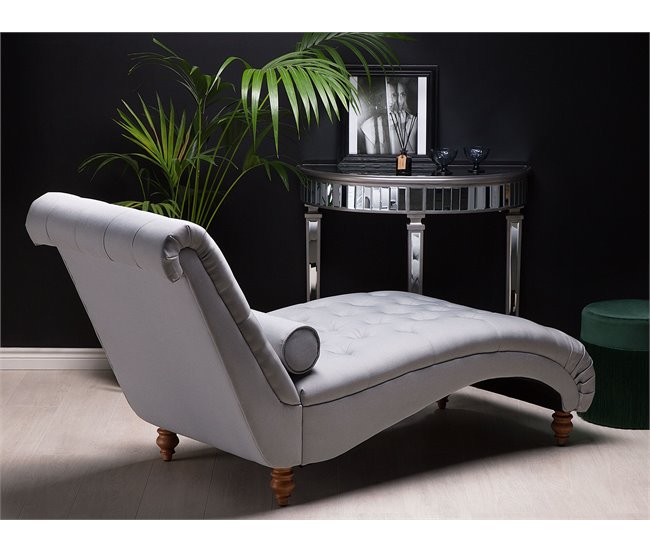Beliani Chaise longue Poliéster MURET Cinza Claro