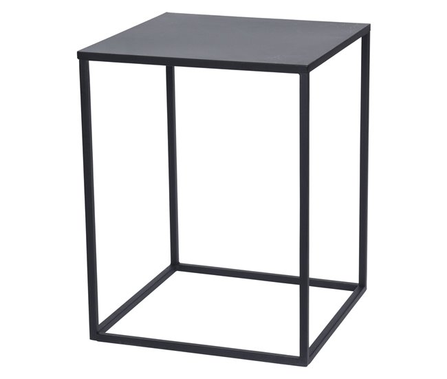 Well Home Conjunto de 2 mesas quadradas de metal Preto