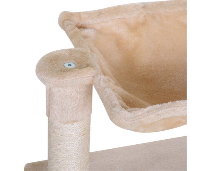 Arranhador para Gatos Aglomerado de Madeira, Pelúcia e Sisal Bege