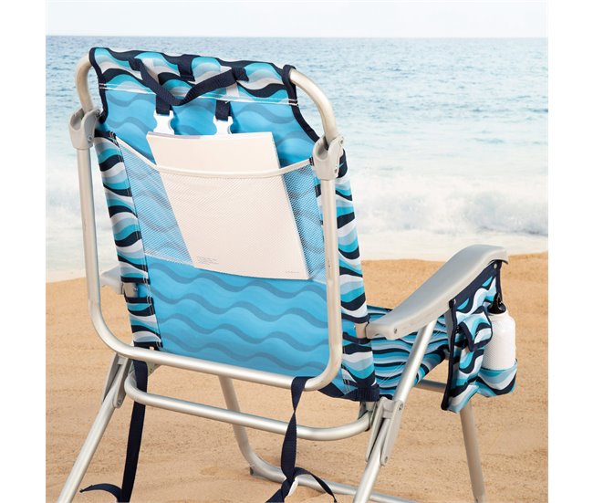 Aktive Pacote com 2 cadeiras de praia dobráveis Aruba 5 posições Azul
