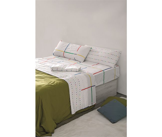 Conjunto de lençóis BENETTON às riscas multicoloridas 
