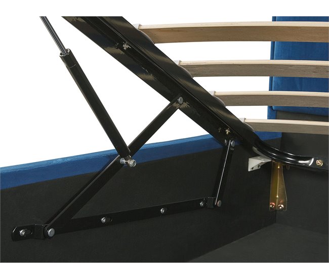 Beliani Cama com estrado Veludo SEZANNE 170x215 Azul Marino