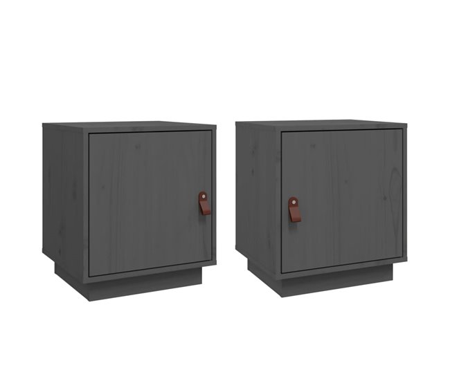 Soluna Home - Mesitas De Noche Clark Mills 2 peças 34 Cinza