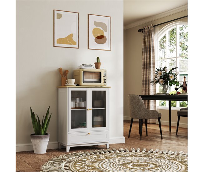 Aparador MDF e Melamina de Madeira HOMCOM Branco
