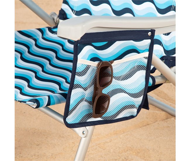 Aktive Pacote com 2 cadeiras de praia dobráveis Aruba 5 posições Azul
