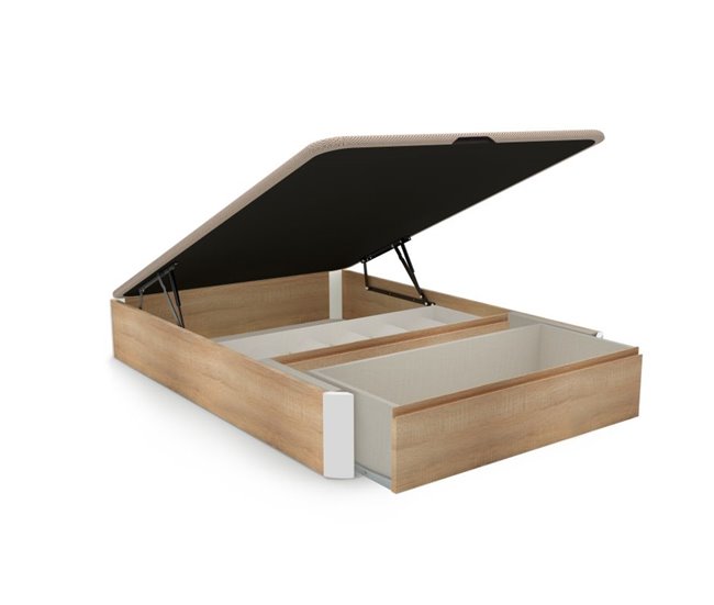 Sommier rebatível luxo S-Max 3D 135x190 Natural/ Branco