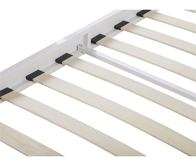 Beliani Cama com estrado Metal MAURS 167x209 Branco