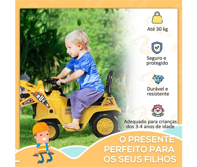 Carro Andador PP, ABS HOMCOM Amarelo
