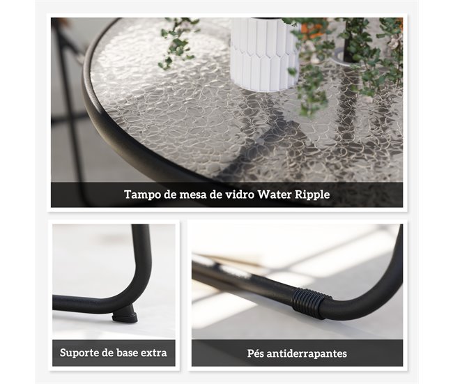 Conjunto de Móveis de Jardim Aço e Textilene Outsunny Cru
