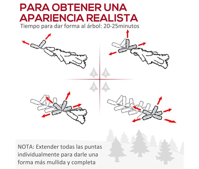 Árvore de Natal Artificial PVC e Metal HOMCOM, casa - natal Verde