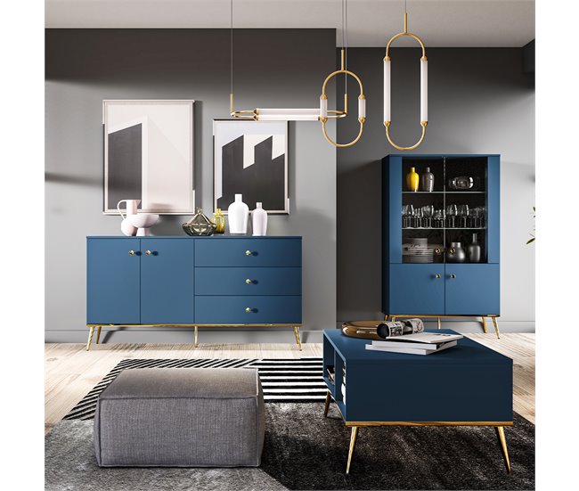 Aparador de 2 portas e 3 gavetas Thalia 160 Azul