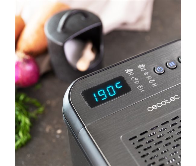 Fritadeira Cecotec CleanFry Luxury 3000 Dark com óleo Cinza