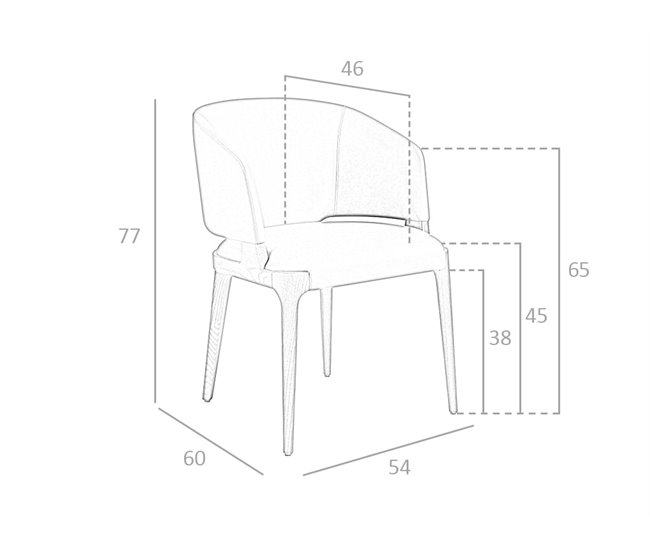 ANGEL CERDA Cadeira de couro ecológico vison escuro Nogal