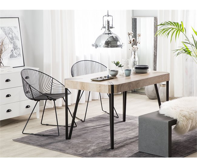 Beliani Mesa de jantar CAMBELL 80x130 Castanho