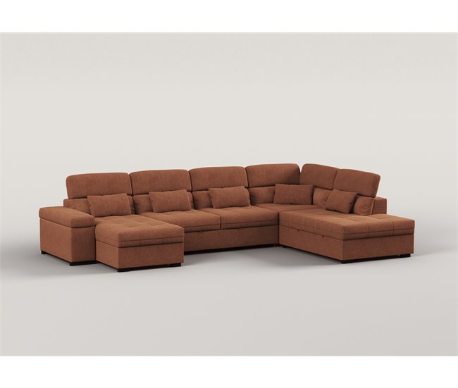 Sofá de canto em U STEWART XXL Terracota