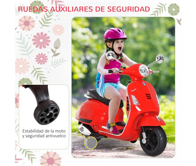 Mota Elétrica para Crianças Metal e PP HOMCOM Vermelho