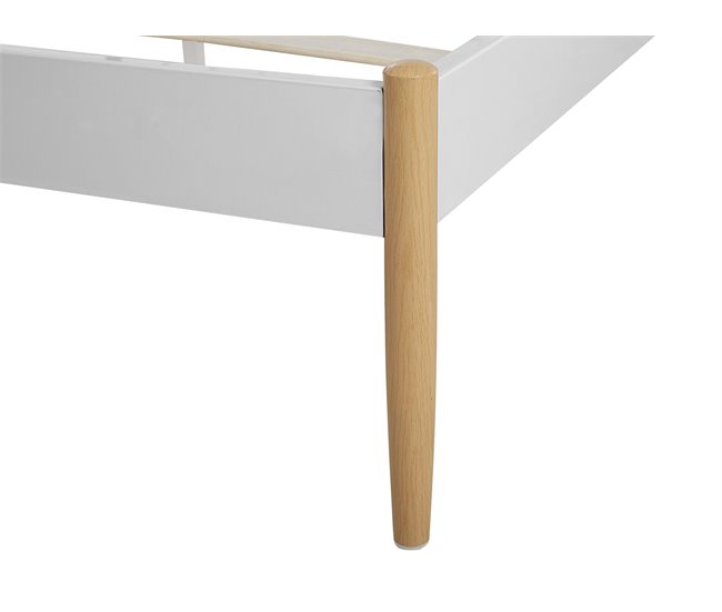 Beliani Cama com estrado Metal MAURS 187x209 Branco