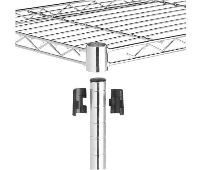 Estante metálica com 4 prateleiras ajustáveis ​​Thinia Home Prata