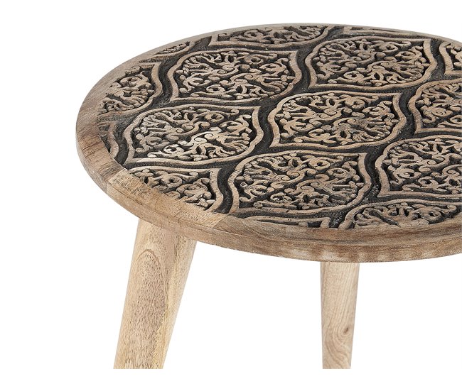 Beliani Conjunto de mesas SHARMA Castanho