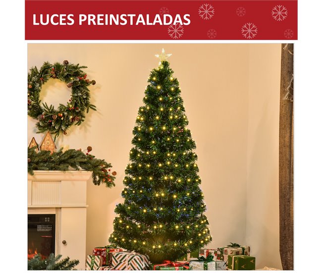 Árvore de Natal PVC e Metal HOMCOM, casa - natal Verde