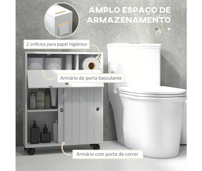 Armário Auxiliar Casa de Banho MDF kleankin, casa - casa de banho Branco