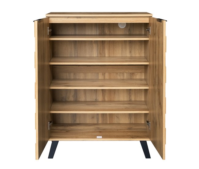 Aparador de painel de partículas com 2 portas Madeira