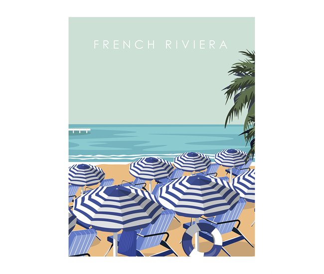 Gravura FRENCH RIVERA 50x40cm marca MARCOMUEBLE Multicor