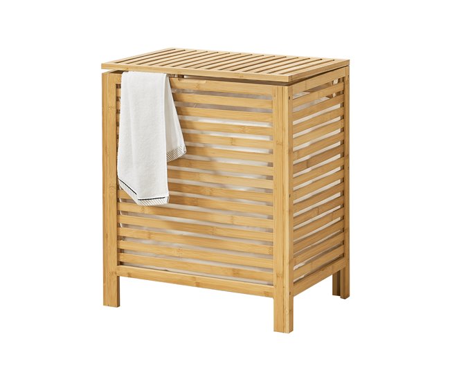 Cesto para roupa suja em bambu Skövde max 65 litros Natural