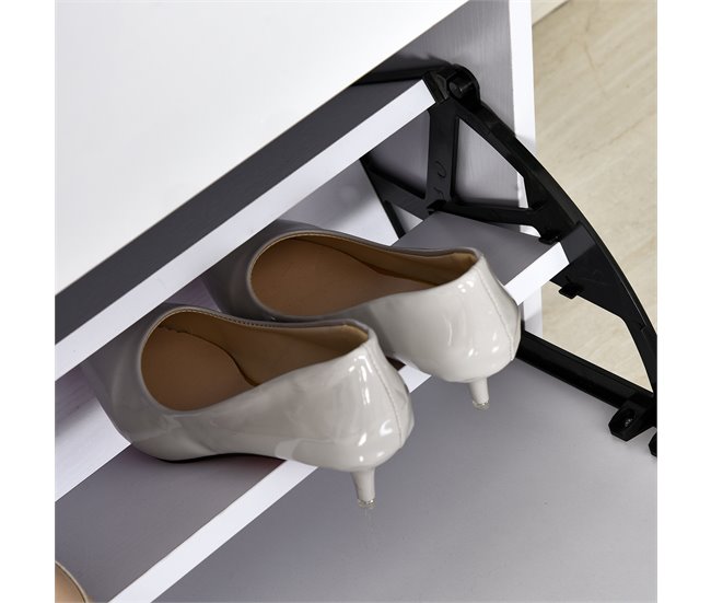 Armário de Sapatos Placa de partícula de classe E1 HOMCOM 60 Branco