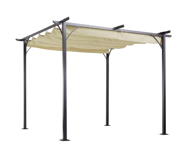 Pérgola de Jardim tecido de aço e poliéster Outsunny 300x300 Multicor