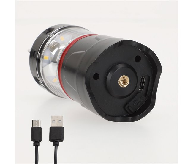 Aktive Lanterna LED 3 em 1 com tripé, USB e powerbank 220 lúmenes Preto