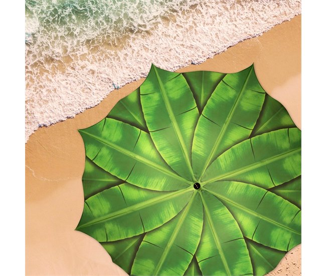 Aktive Guarda-sol de praia 8 varetas folhas Verde